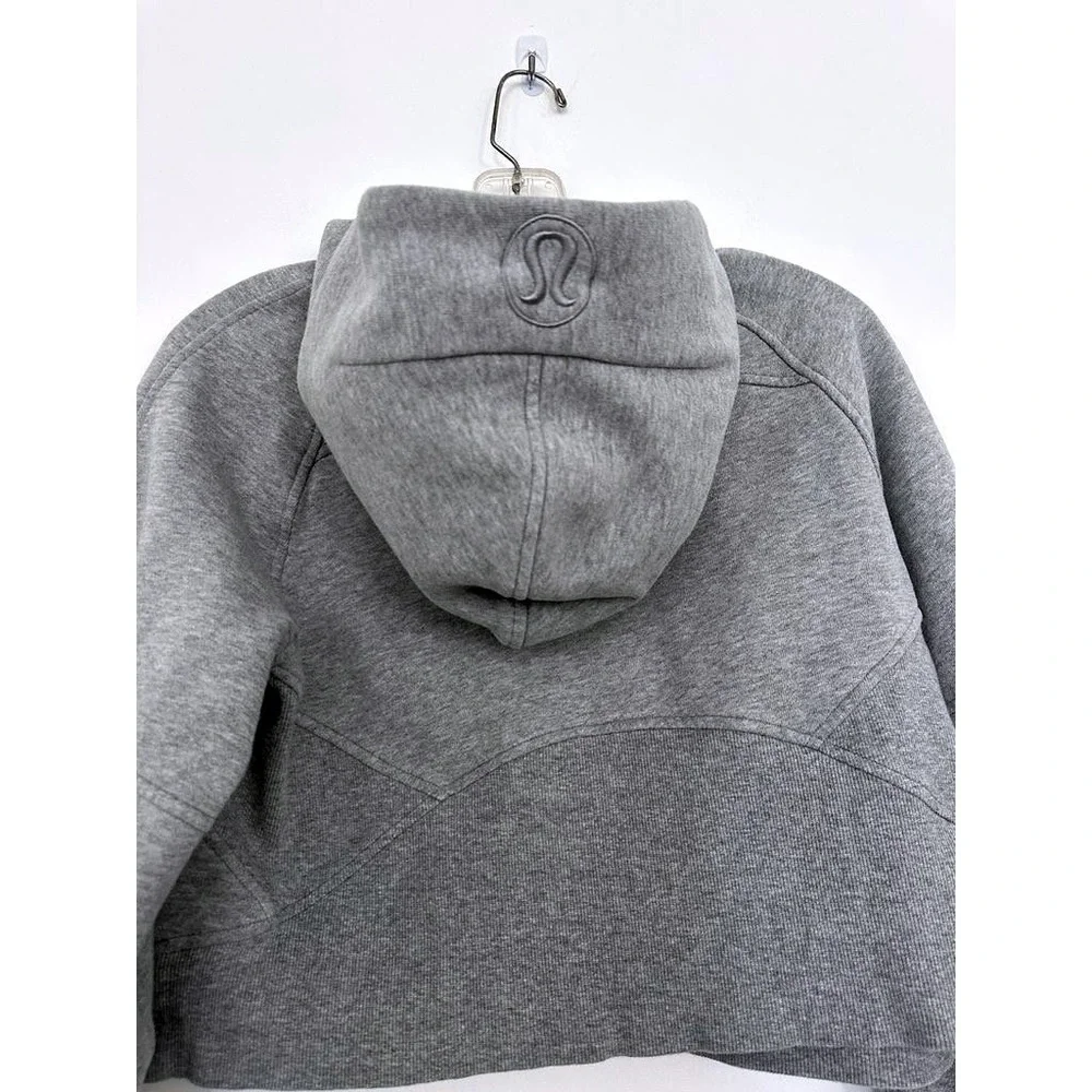 Lululemon Scuba Oversized Hoodie Womens Small Grey 1/2 Zip Pullover Thumbholes - Picture 5 of 6